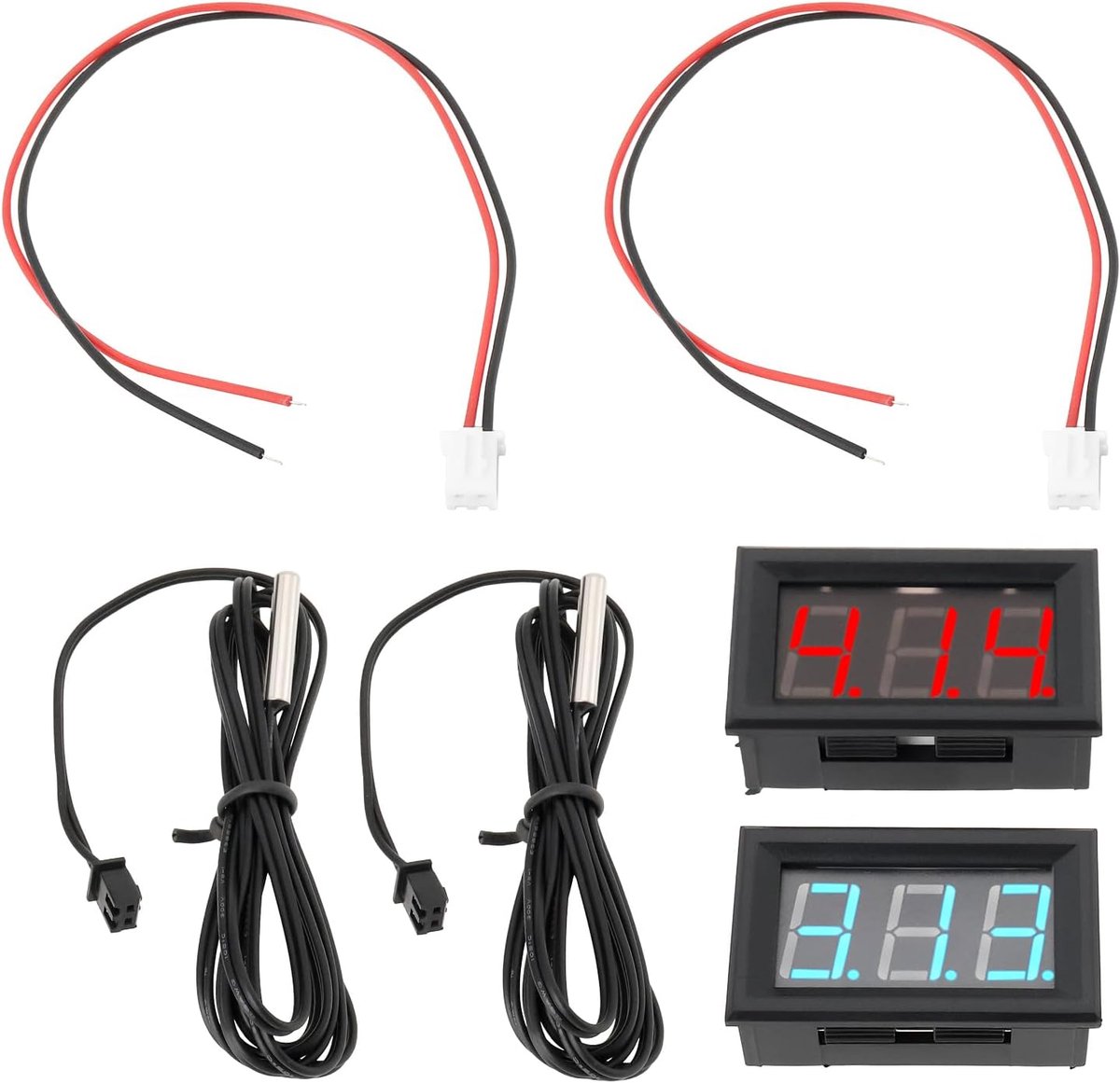 SnelShoppen - 2Pcs Digitale Thermometer -50~110℃ voor Vissen, Koelkasten en Water - LCD Display - 5-12V - Ideaal voor Keuken, Camping en Tuin