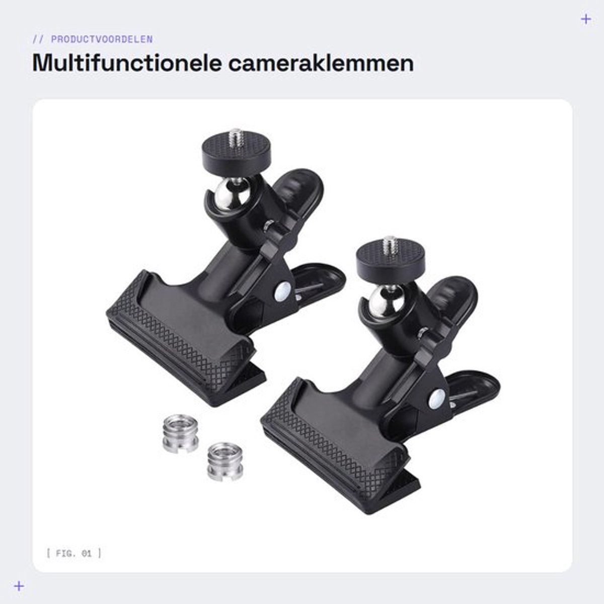 Multifunctionele cameraklemmen - Camera-accessoires - Duurzaam en sterk - Zwart - Statief bevestiging - Geschikt voor DSLR-camera's en go...