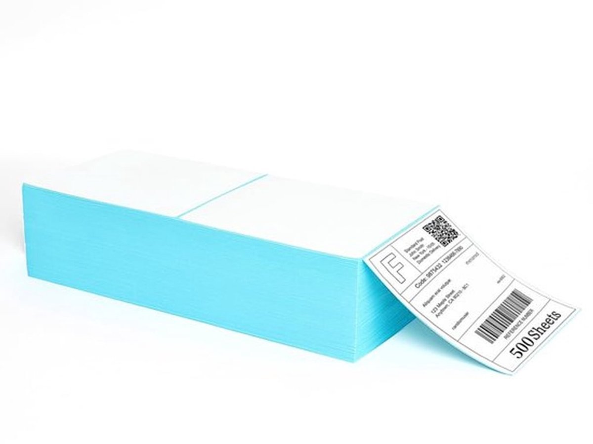 Verzendlabels 10x15cm - 500 Opvouwbare Etiketten - Waterdicht/Krasbestendig - Sterk Klevend - Compatibel met Thermische Printers - Commerciële Kwaliteit