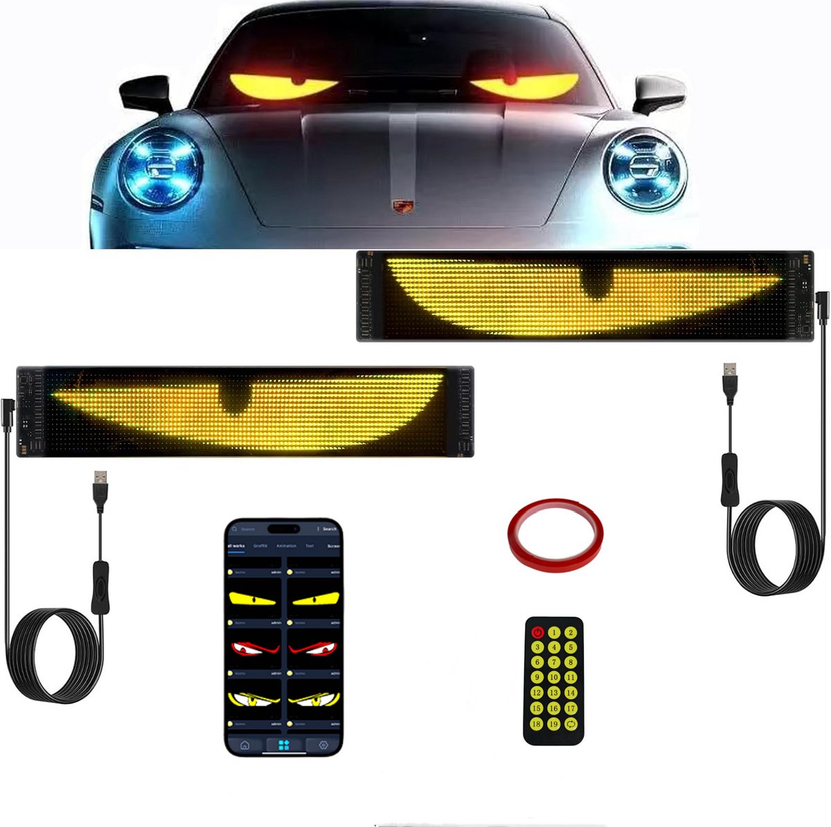 GYW Smart LED Strip - Flexibele LED Strip - Bluetooth Verbinding - App Besturing - Personaliseerbaar Display