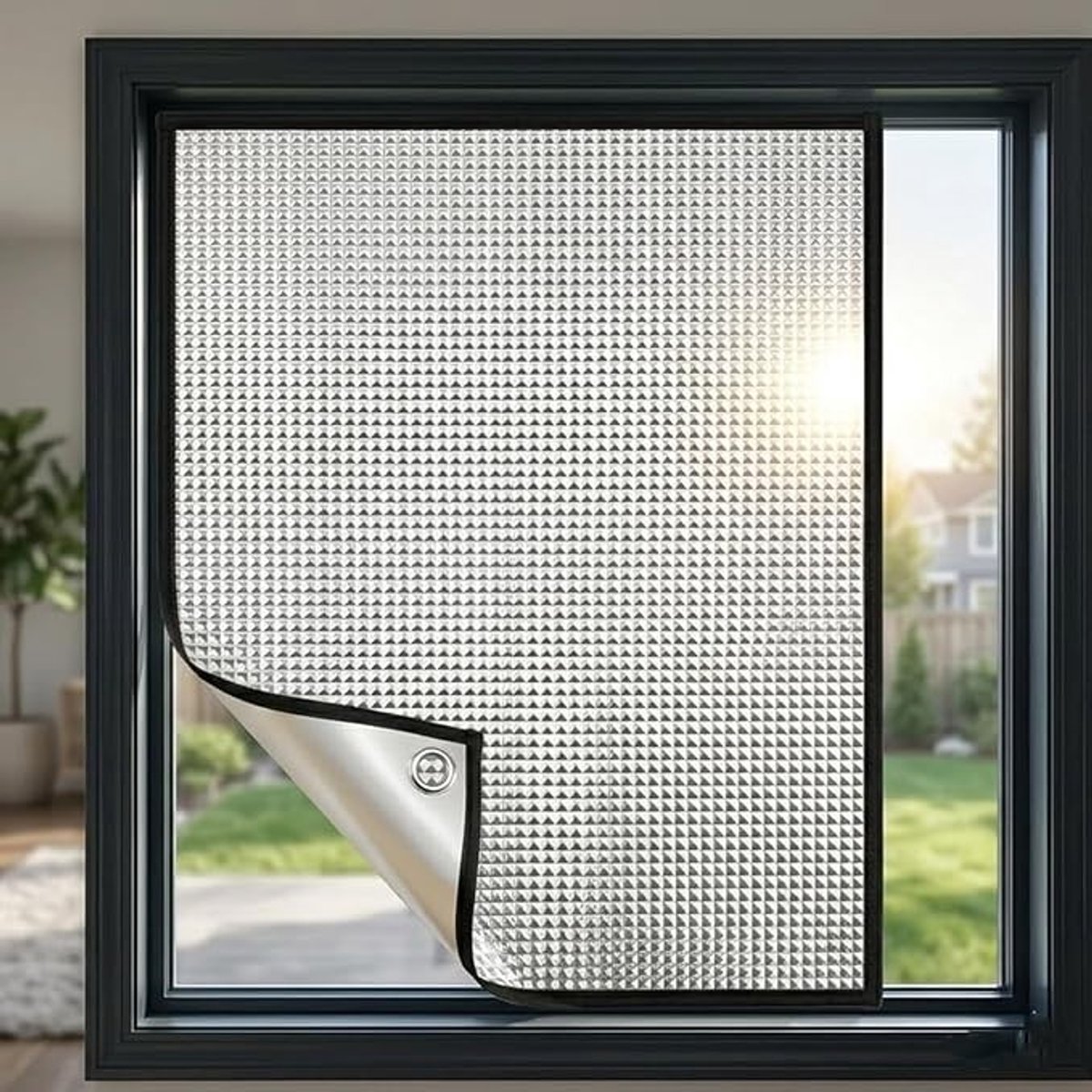 Thermische Isolatiefolie met Zuignappen - Zwarte Rand 110x170 cm