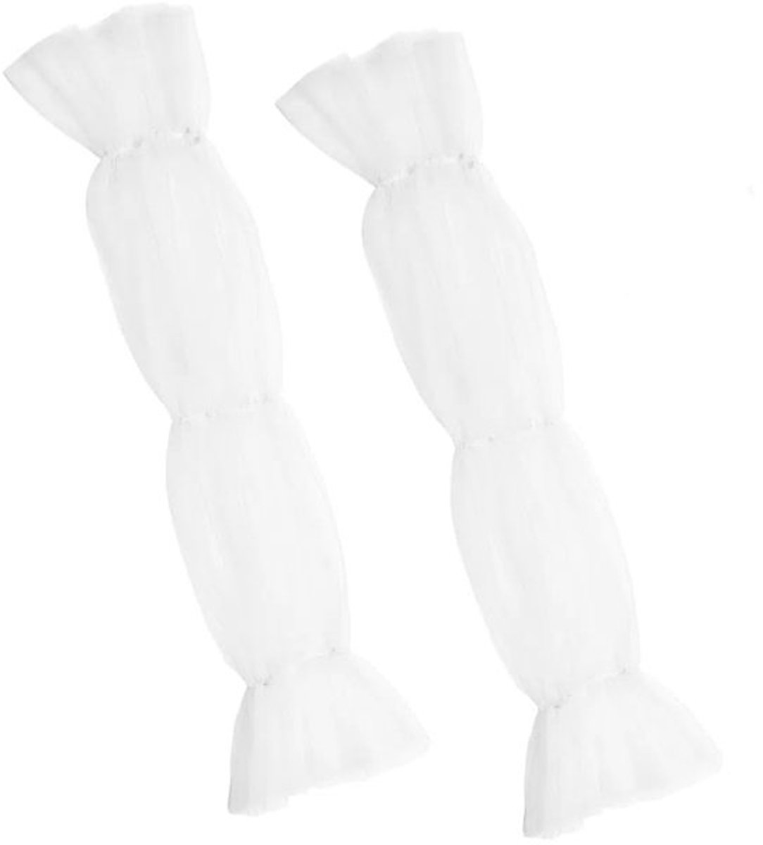 Vingerloze Handschoenen - Afneembare Lange Netmouwen - Kanten Bruidsmouwen - Polyester - Transparante Handschoenen - 59,5 cm Lang - Armwarmers