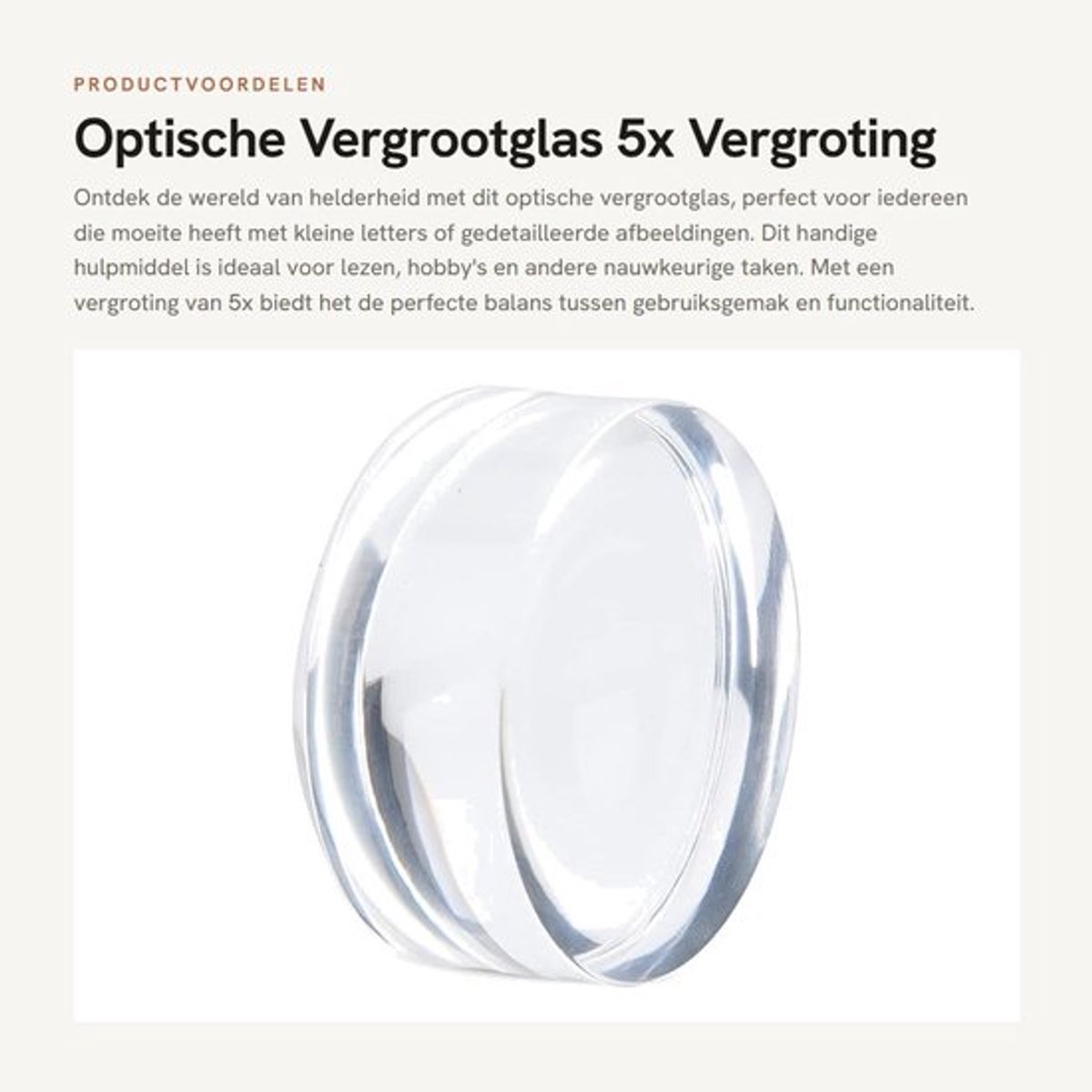 Vergrootglas 5x Draagbaar - Optisch Vergrootglas - Handsfree Ontwerp - Acryl Dome - Lezen - 8x Vergrootglas - Loep