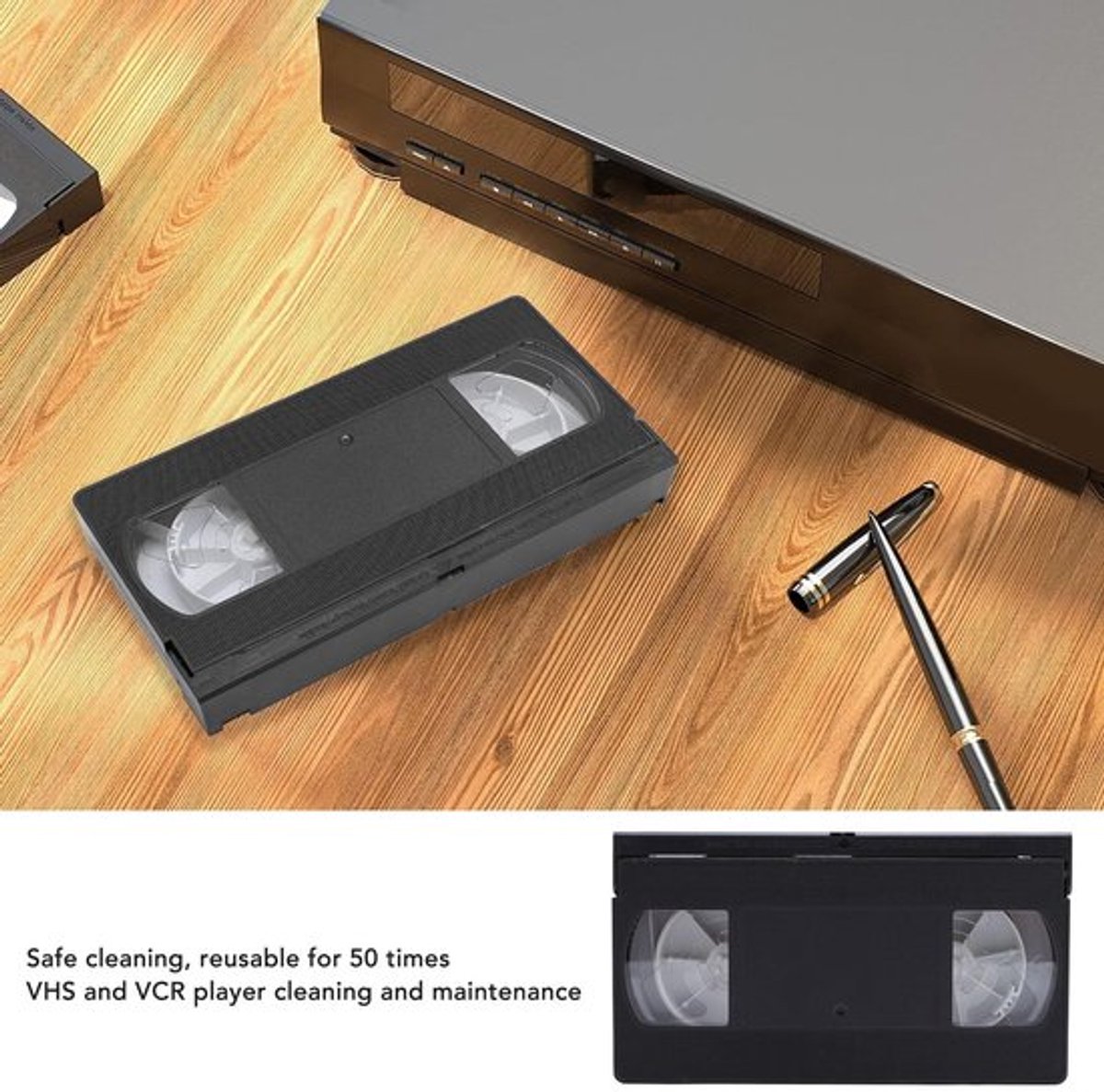 Kopreiniger Herbruikbaar - Videospeler Hoofdreiniger - VCR VHS Reinigingstool - Droog Technologie - Effectieve Reiniging - Compact Ontwerp - Videokopreiniger