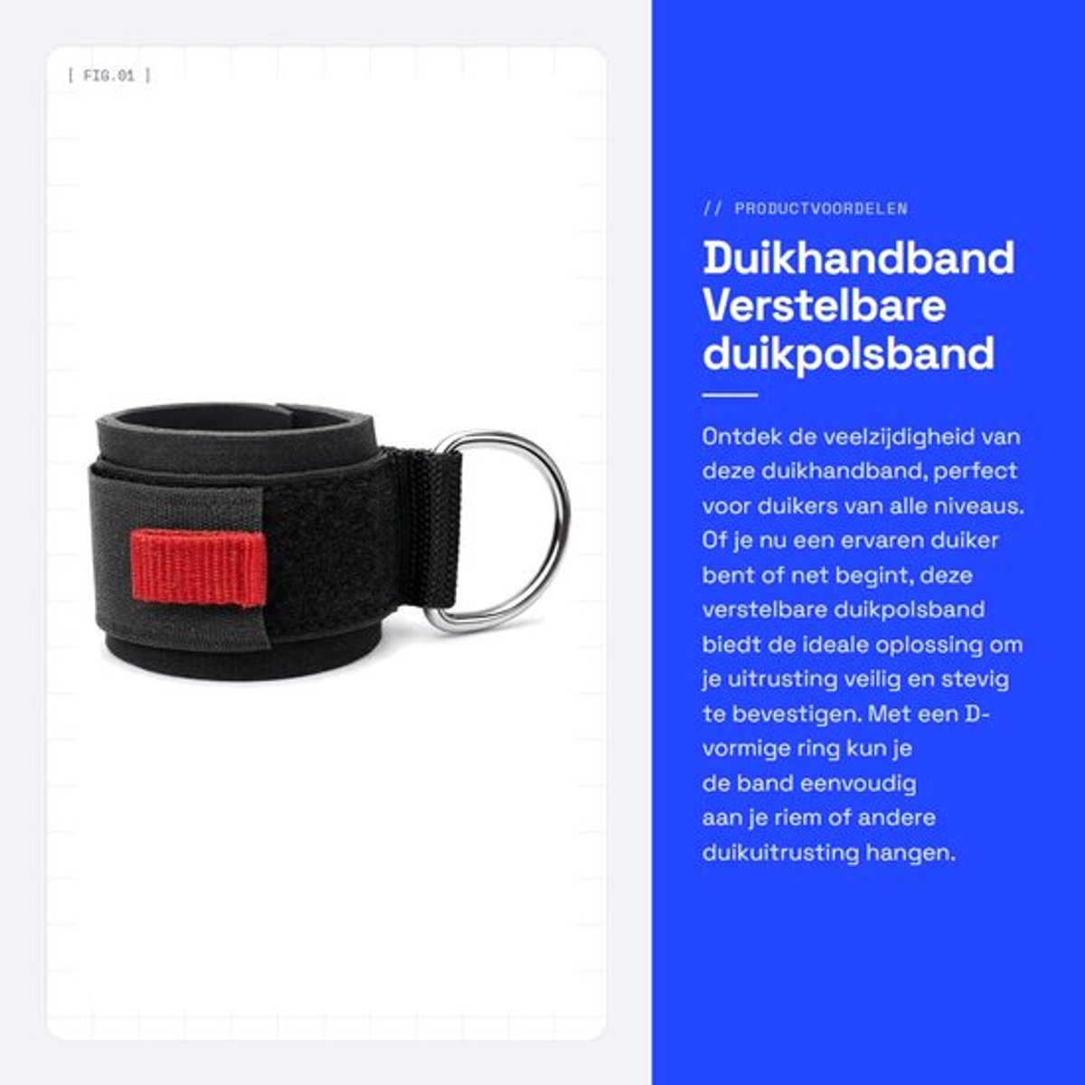 Universele Duikhandband met D-Ring, Ideaal voor Duiken, Zwemmen en Fitness Activiteiten