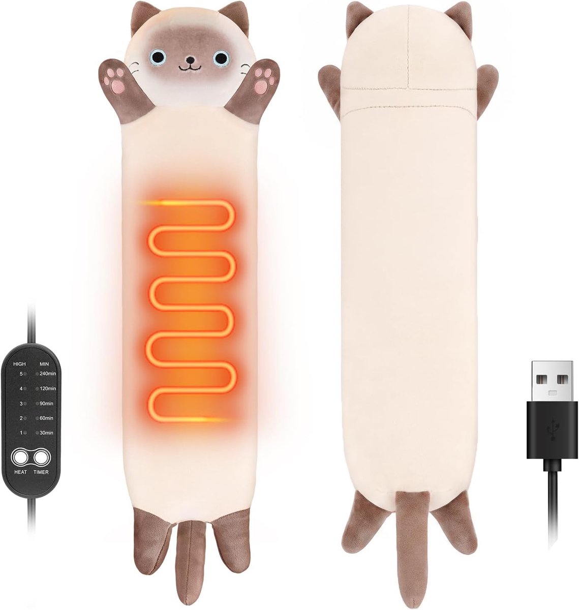 SnelShoppen - Warmte Dekentje met Automatische Uitschakeling, Elektrische Verwarmingskussen USB voor Menstruatie, Knuffel Dekentje voor Nek, Rug, Scho
