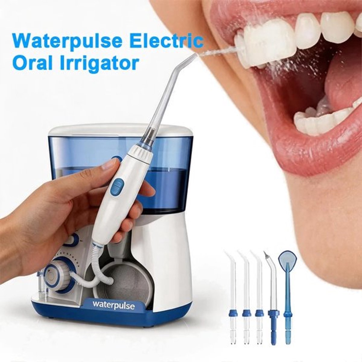 Waterpulse elektrische monddouche Waterflosser voor tanden, 800 ml grote capaciteit tandheelkundige waterstra