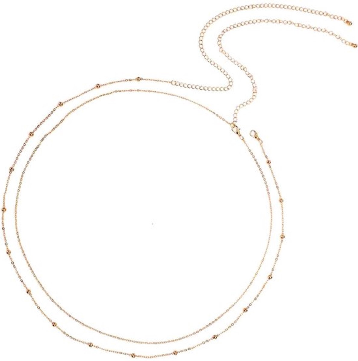 Buikketting Goud - 2x Verstelbare Tailleketting - Sexy Heupketting - Lichaamsketting - Kralenketting - Perfecte Decoratie voor Vrouwen - Taileketting