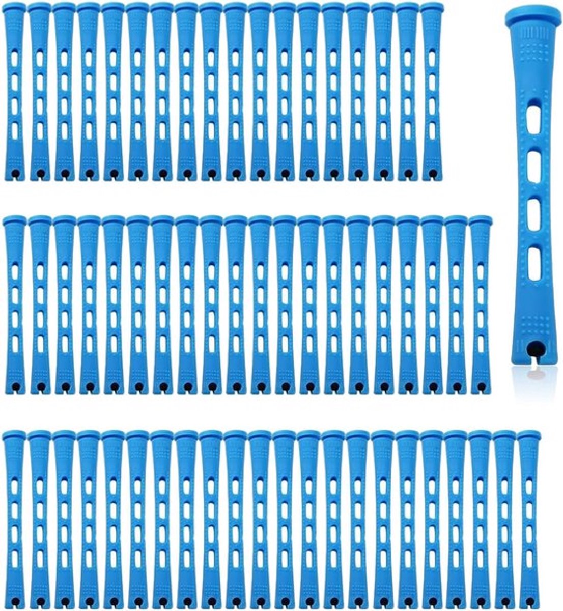 SnelShoppen - 60Pcs Permanent Rods Perm Kit voor Dikke en Fijne Haarstijl, Koude Golfstaven voor Natuurlijke Look, 0.35 inch Blauwe Haarrollers voor T