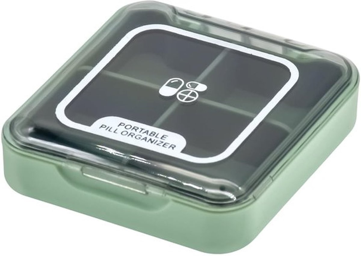 Pillendoos 4 Grote Vakken - Vochtbestendig - Draagbare Pillendoos - BPA-vrij - Medicatiedoos - Ideaal voor Multivitaminen - Medicatiebox