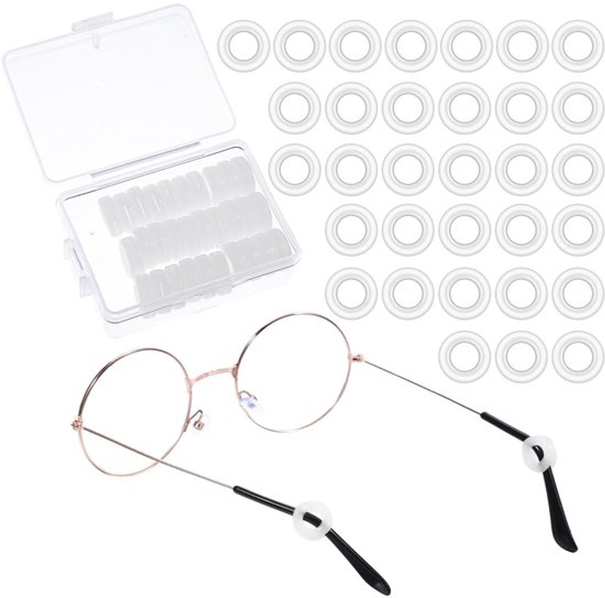 Brillenoorkussens 16 Paar - Antislip Siliconen - Zachte Brilhouder - Oorpads - Brilaccessoires - Transparant