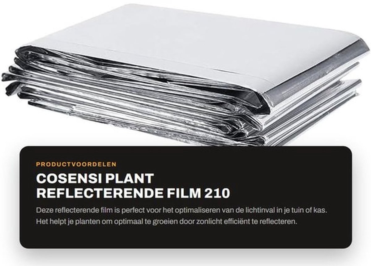 Reflecterende Folie - 210 x 120 cm - Herbruikbare Afdekking - PETP-Film - Verbeterde Plantengroei - Veilig en Gezond Materiaal - Kweekfolie