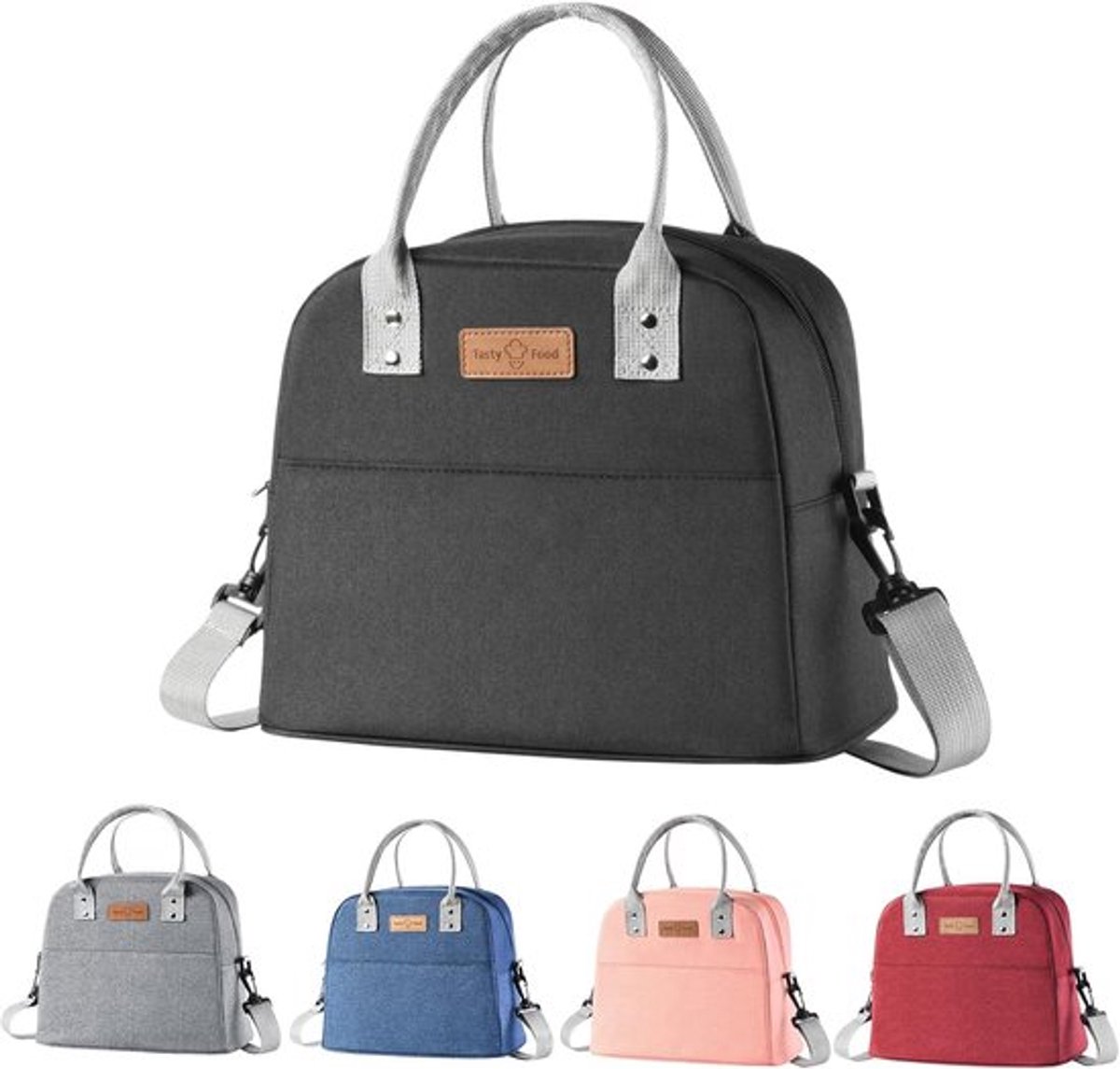 Thijox - Geïsoleerde Lunchtas voor Dames en Heren, Herbruikbare Koeler Lunchbox Voedselcontainer, Hoge Capaciteit, Grijs - Perfect voor Werk, Reizen,