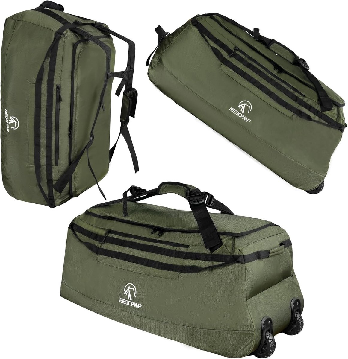 Vouwbare Duffel Bag met Wielen, Waterdichte Extra Grote Reisbagage, Ideaal voor Sport en Vakantie, 92cm x 40cm x 38cm