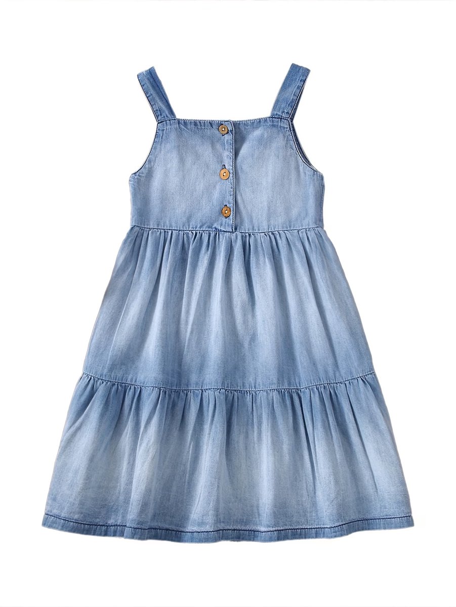Currero Zomerjurk Meisjes Zomerjurken Kinderen Jurk Meisje Ibiza Stijl Sundress Kinderkleding 1-2 Jaar Blauw