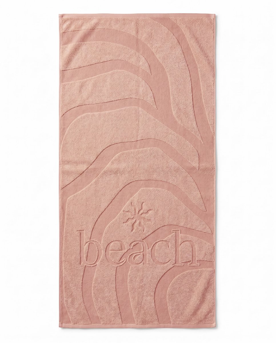 LINNICK Strandlaken Velours Katoen Sun Beach 100x200cm - peach - Strandlaken Groot - Strandlaken 100x200 - Strandlaken Katoen - Strandlaken Beach