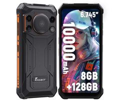 FOSSiBOT F110L Robuuste Smartphone - 8GB RAM - 128GB ROM - 10000 mAh - 6,745 inch HD+ IPS Scherm - IP68 Waterdicht Outdoor Telefoon - Android 15 - GPS,NFC,Face ID,OTG - Oranje