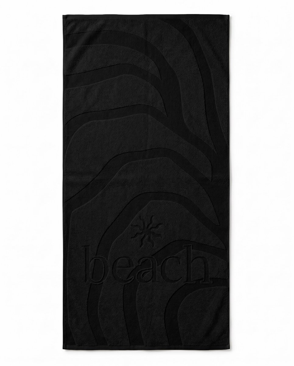 LINNICK Strandlaken Velours Katoen Sun Beach 100x200cm - black - Strandlaken Groot - Strandlaken 100x200 - Strandlaken Katoen - Strandlaken Beach