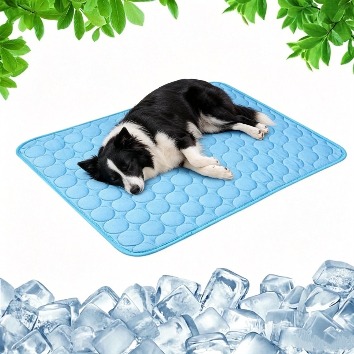 Zomerkoelmat voor Huisdieren - Natuurlijke Verkoeling zonder Elektriciteit - voor Hond en Kat - Wasbaar Zonder Giftige Gel - M - Blauw