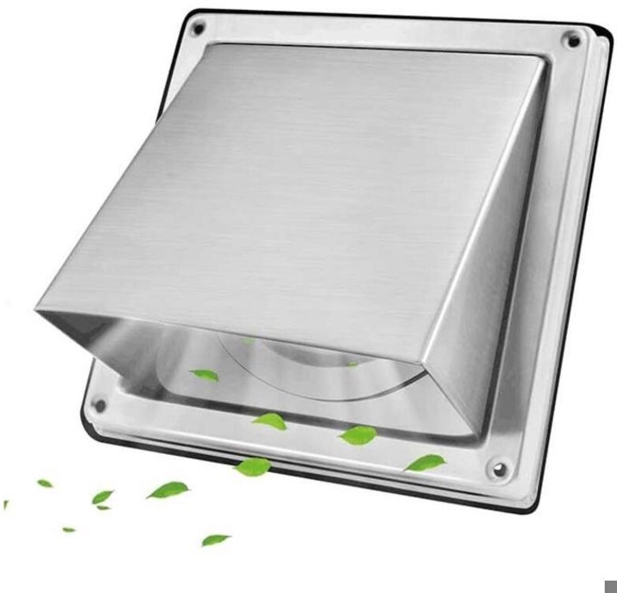 Ventilatierooster van 100 mm, gemaakt van 304 roestvrij staal, met terugslagklep, Geschikt voorkomt dat insecten en vogels binnenkomen en is eenvoudig te installeren.