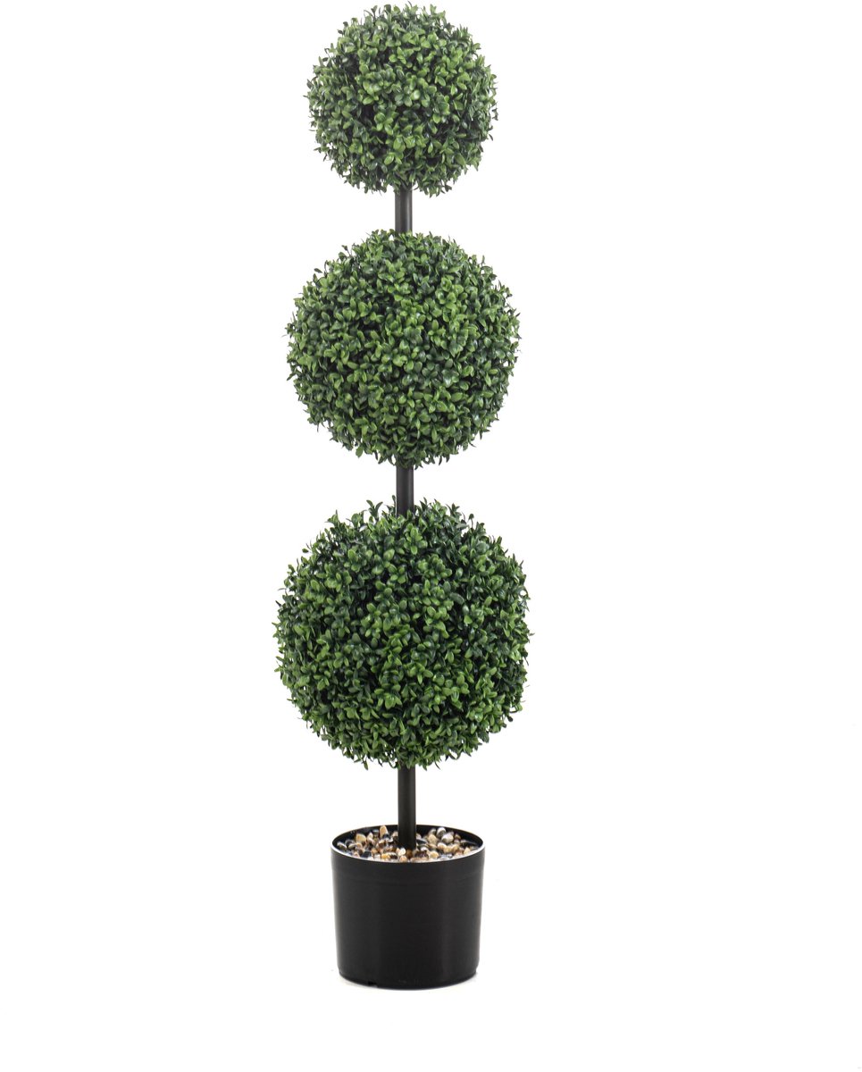 Emerald Kunstplant Buxus bol x3 UV 100cm - Kunstplant voor binnen Groen