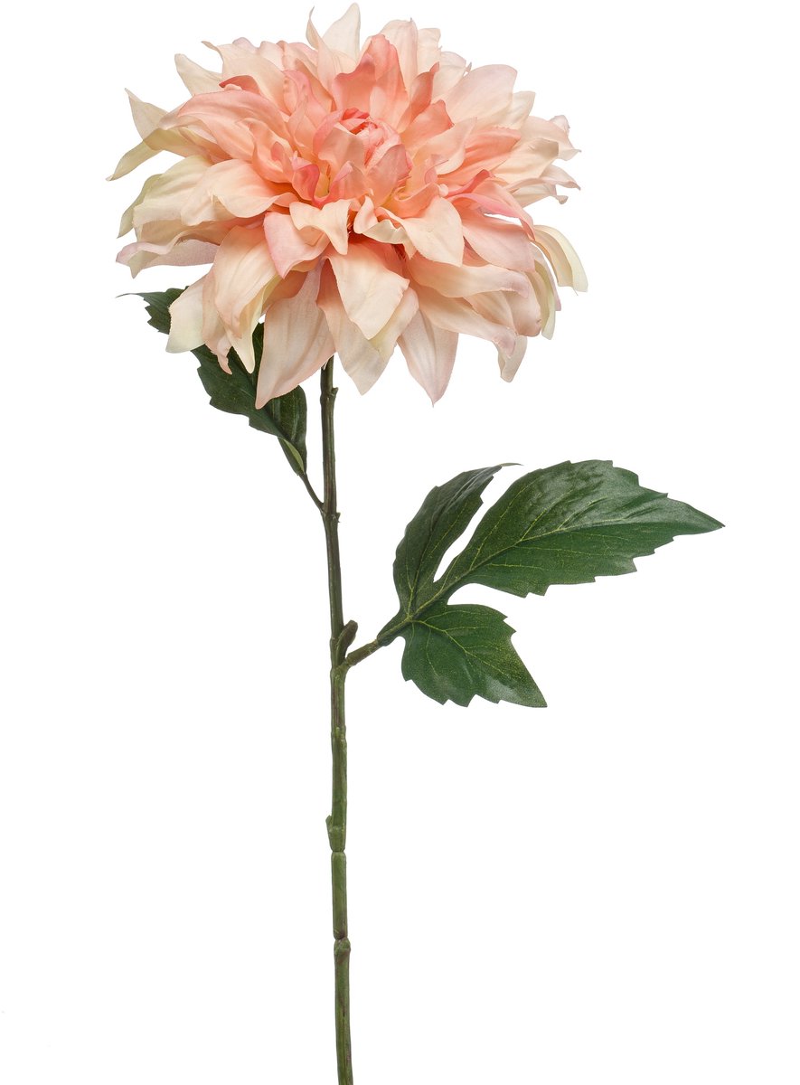 Emerald Kunstbloem Dahlia peach 60cm - Kunstplant voor binnen