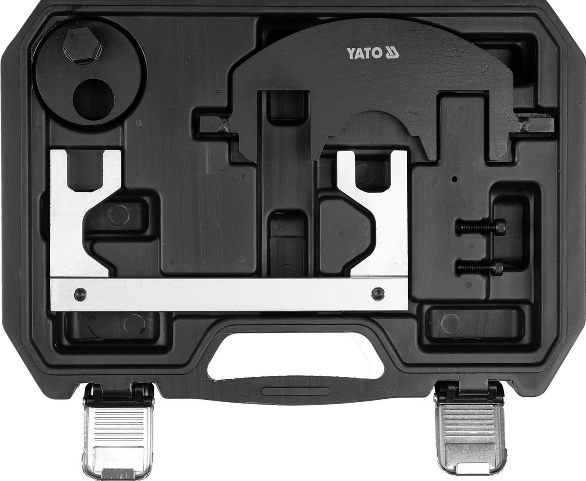 YATO Professionele Timingset – 5-Delig – Voor Mercedes-Benz OM651 Dieselmotoren – Krukas, Nokkenas & Balansas Blokkeergereedschap – Koolstofstaal – Inclusief Koffer