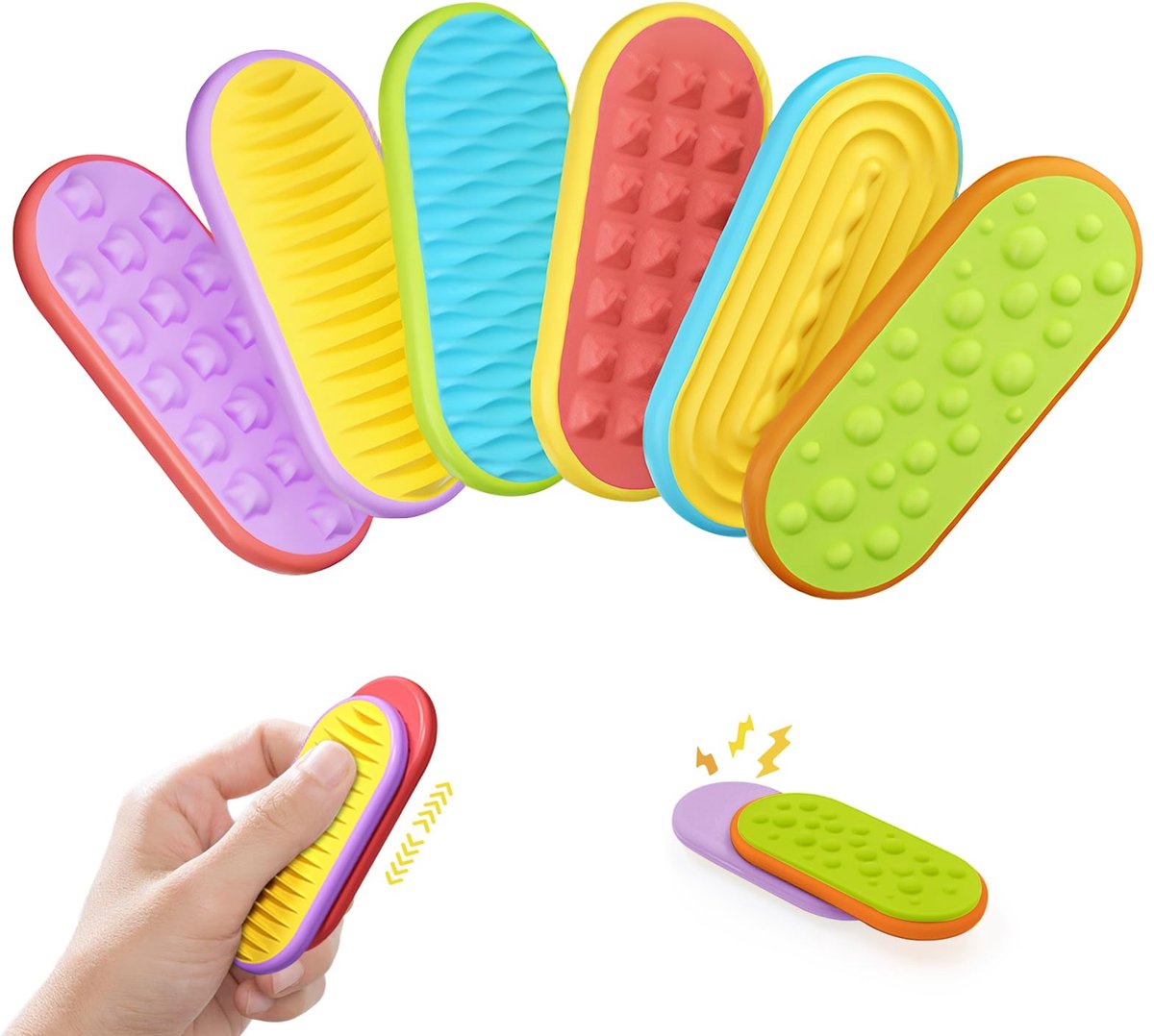 6 stuks magnetische fidget sliders - Sensorisch speelgoed voor stress- en angstbeheersing - Stil fidgetspeelgoed voor concentratie - Ideaal voor kinderen en volwassenen met autisme/ADHD