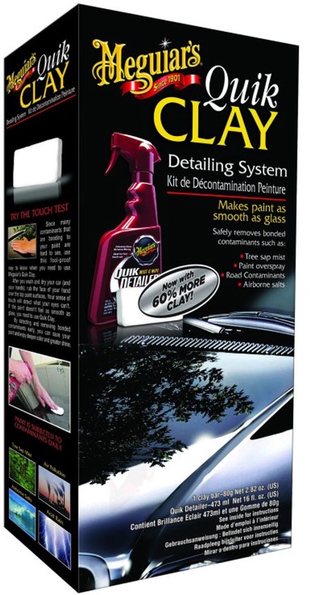 Meguiar's Quik Clay Detailing System kit met Quik Detailer en 60% meer klei, verwijdert vervuiling voor een gladde lak.