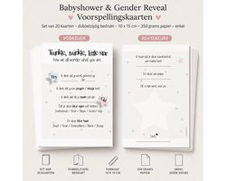 20 Babyshower invulkaarten - Babyshower invulkaarten - Oh Baby - Babyshower versiering - Babykaarten - Babyvoorspellingen - invulkaarten babyshower - babyvoorspellingen - Babyshower - Babyshowerspelletjes - Gender Reveal