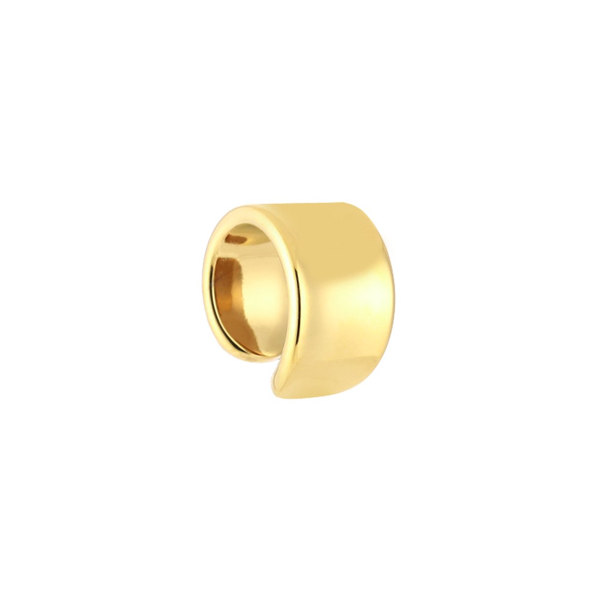 Stainless Steel Wide Concave Earcuff – Luxe Brede Earcuff – RVS - Goud