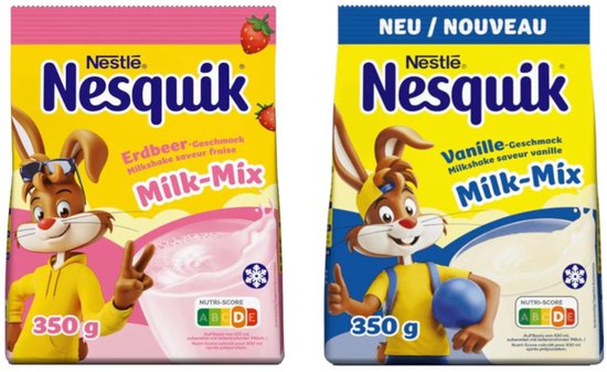 Nesquik Milk-Mix Vanille milkshake poeder met bunny mascotte. 350g.