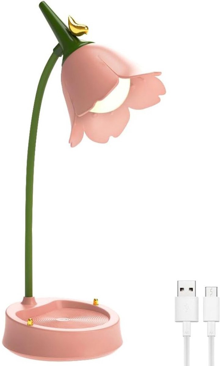 ApexArte® Bureaulamp Kinderkamer - Bureaulamp Roze - Tafellamp Kinderkamer - Roze