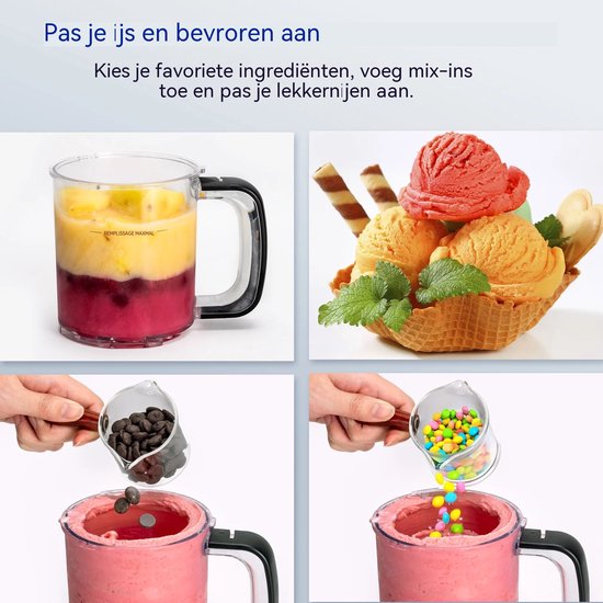 IcyTreat-11-in-1 ijsmachine - RVS-automatisch-voor sorbet/milkshake/frozen yoghurt, 3 gezinsbakken van Tritan, makkelijk reinigbaar — afbeelding 5