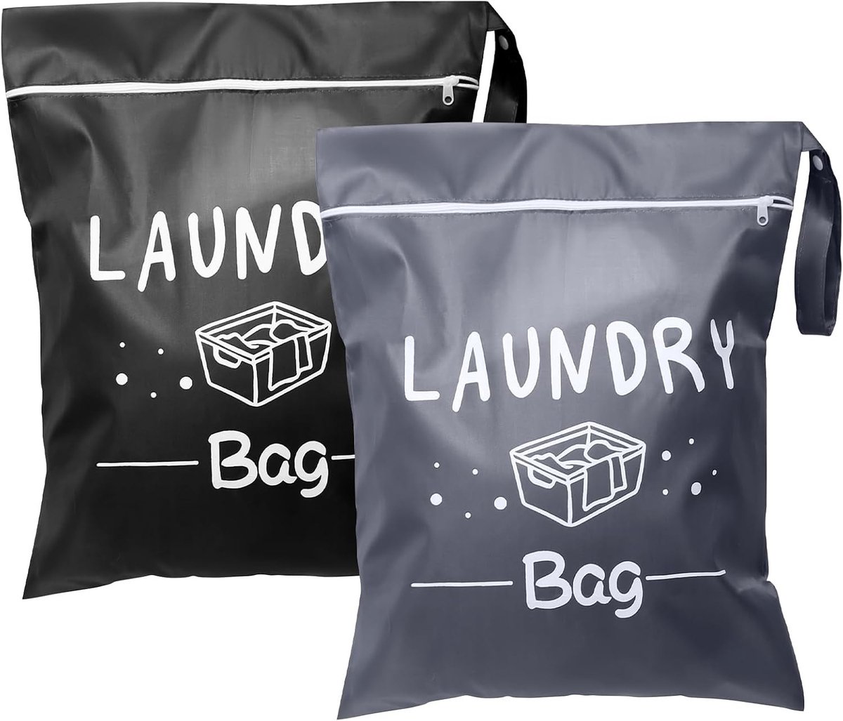 Waszakken voor op Reis - Opvouwbaar - Met Ritssluiting - Set van 2 - Voor Kleding