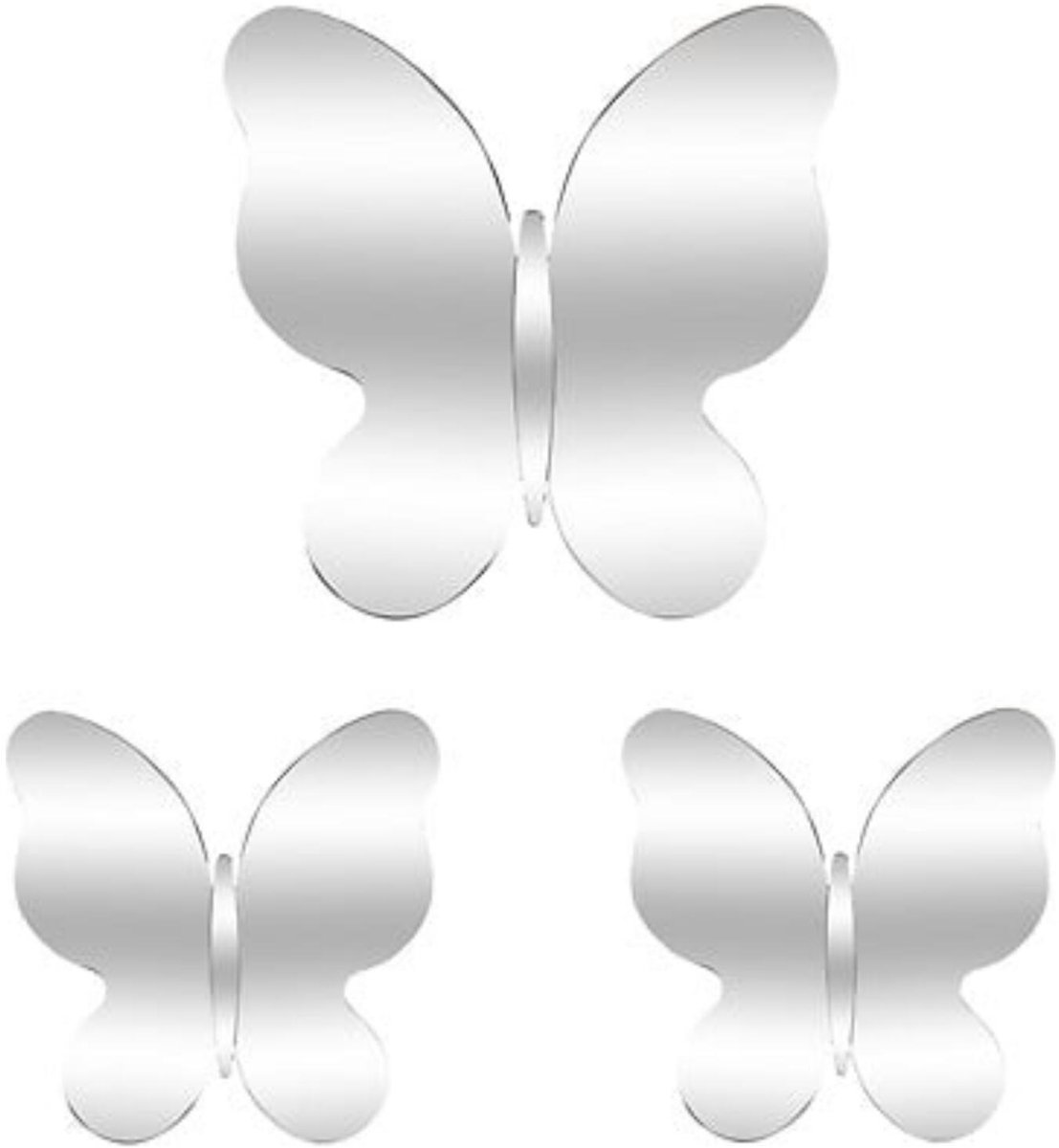 Atmosphera Wandspiegel set Vlinders - 3-delig - spiegels - 30 x 30 cm - kinderkamer