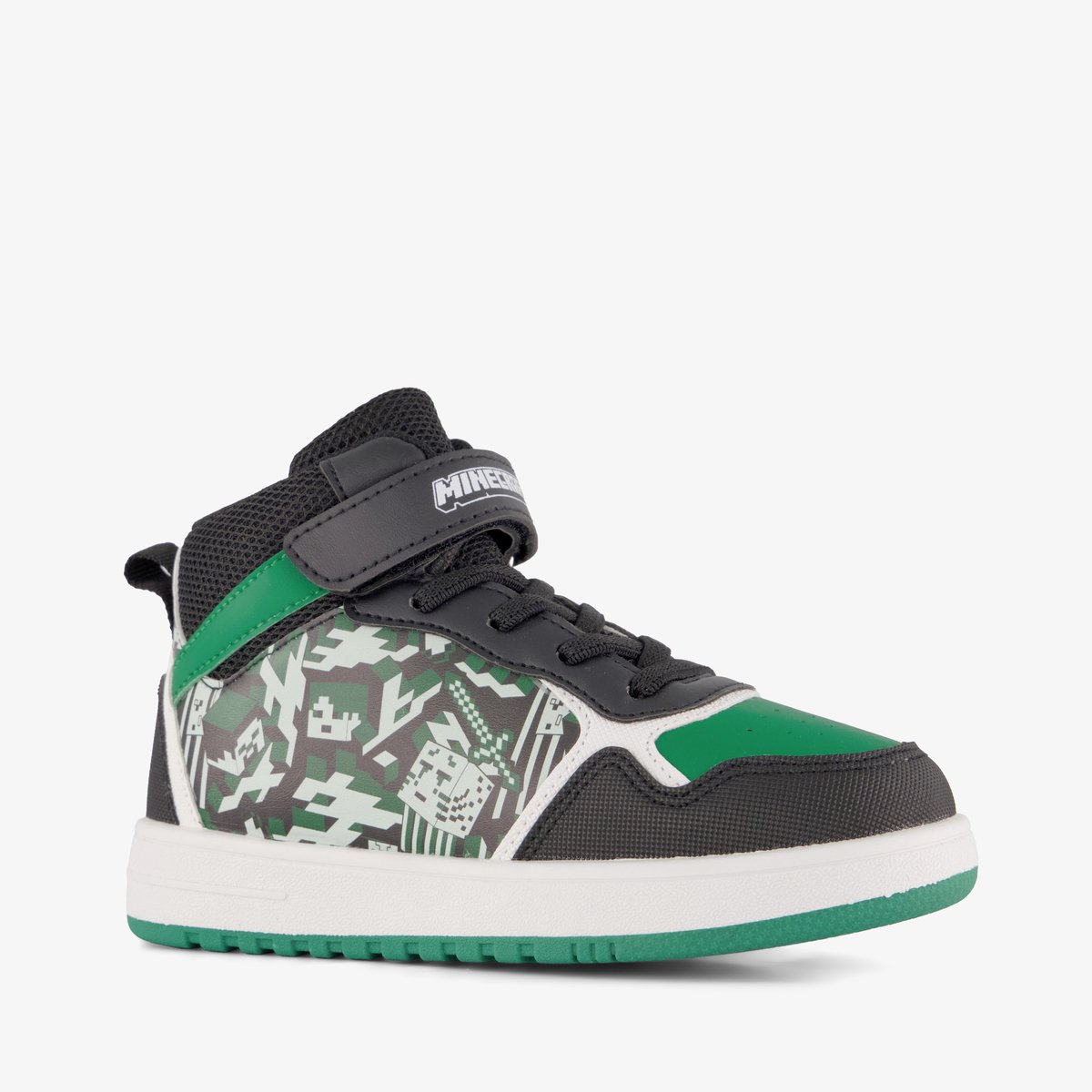 Minecraft jongens hoge sneakers zwart groen - Maat 28