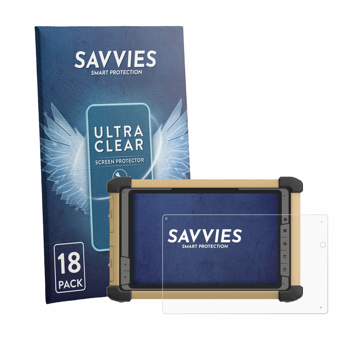 Savvies - Screenprotector voor DT Research DT381RP - Folie Beschermfolie transparant 18 Stuks