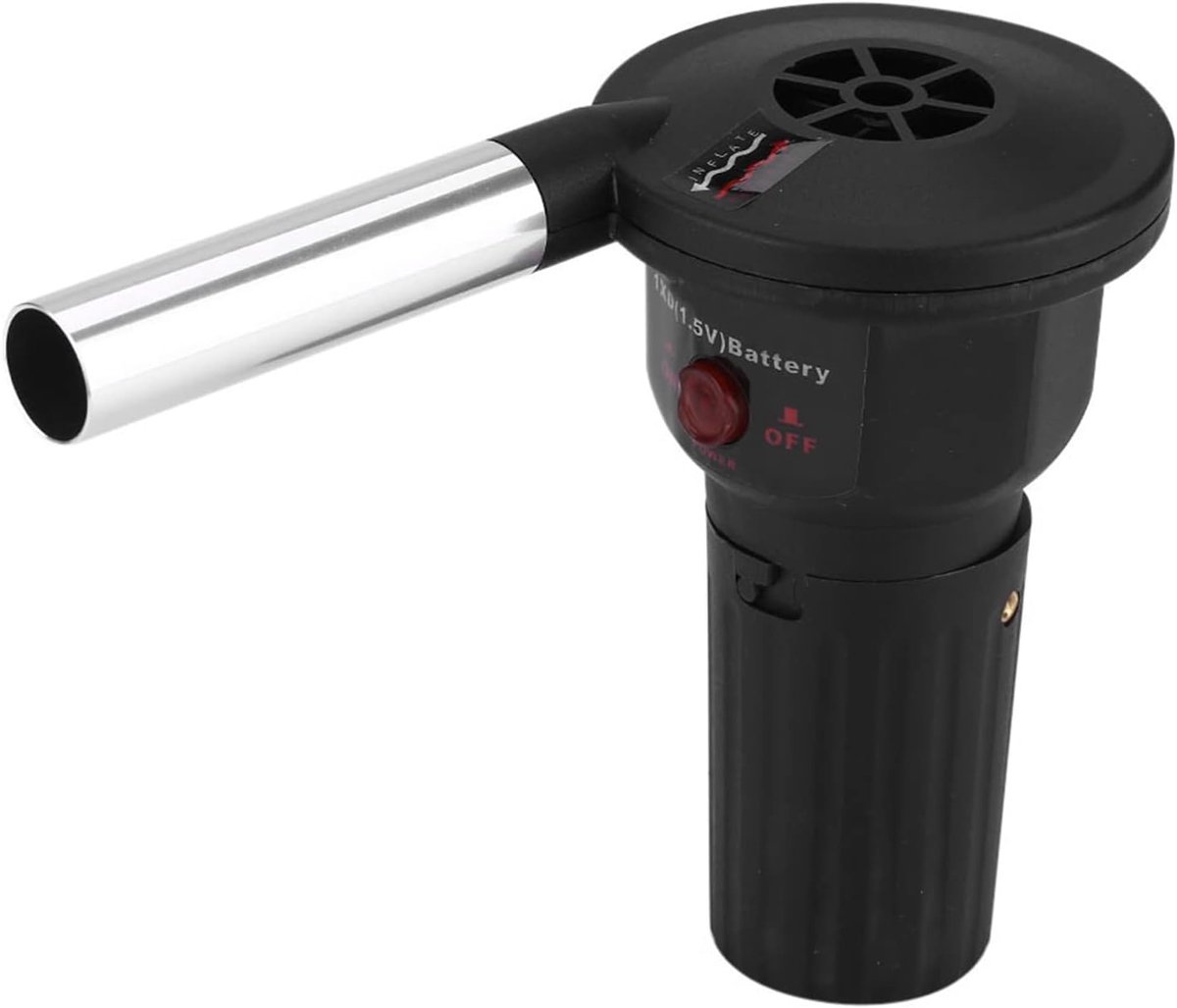 SnelShoppen - Draagbare BBQ Ventilator op Batterijen - Luchtblazer voor Houtskool BBQ - Perfect voor Outdoor Camping, Tuin en Picknick - Compact en Kr
