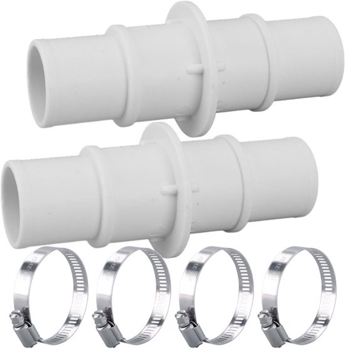 Adapter voor zwembadslang, 1-1/4" of 1-1/2" kunststof fitting voor zwembadstofzuigers, -reinigers en filterpompslangen