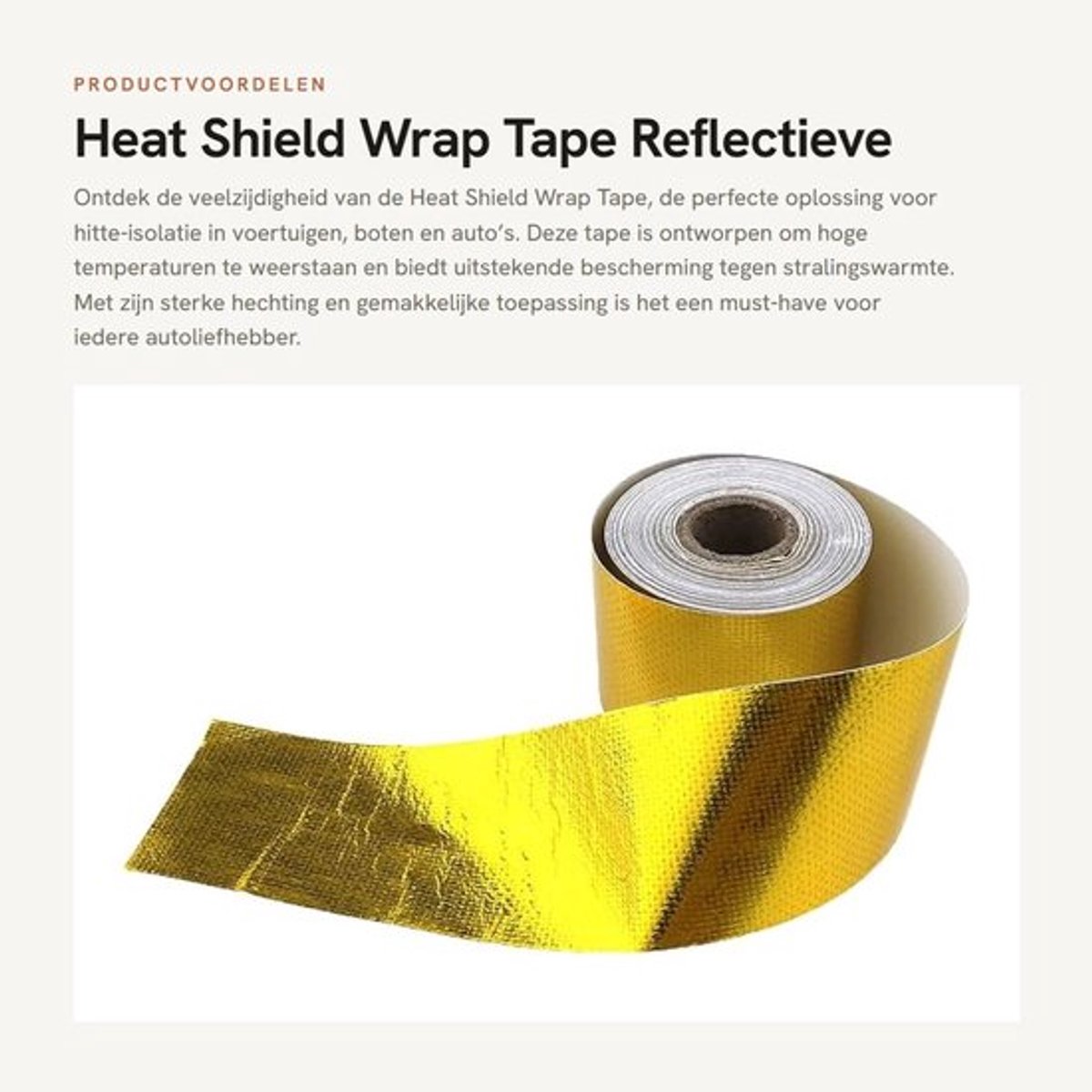 Heat Shield Tape - Hoge Temperatuur Weerstand - Isolatietape - Geluidsisolatie - Waterdicht - Sterke Hechting - Aluminium Folie 50mm x 10m