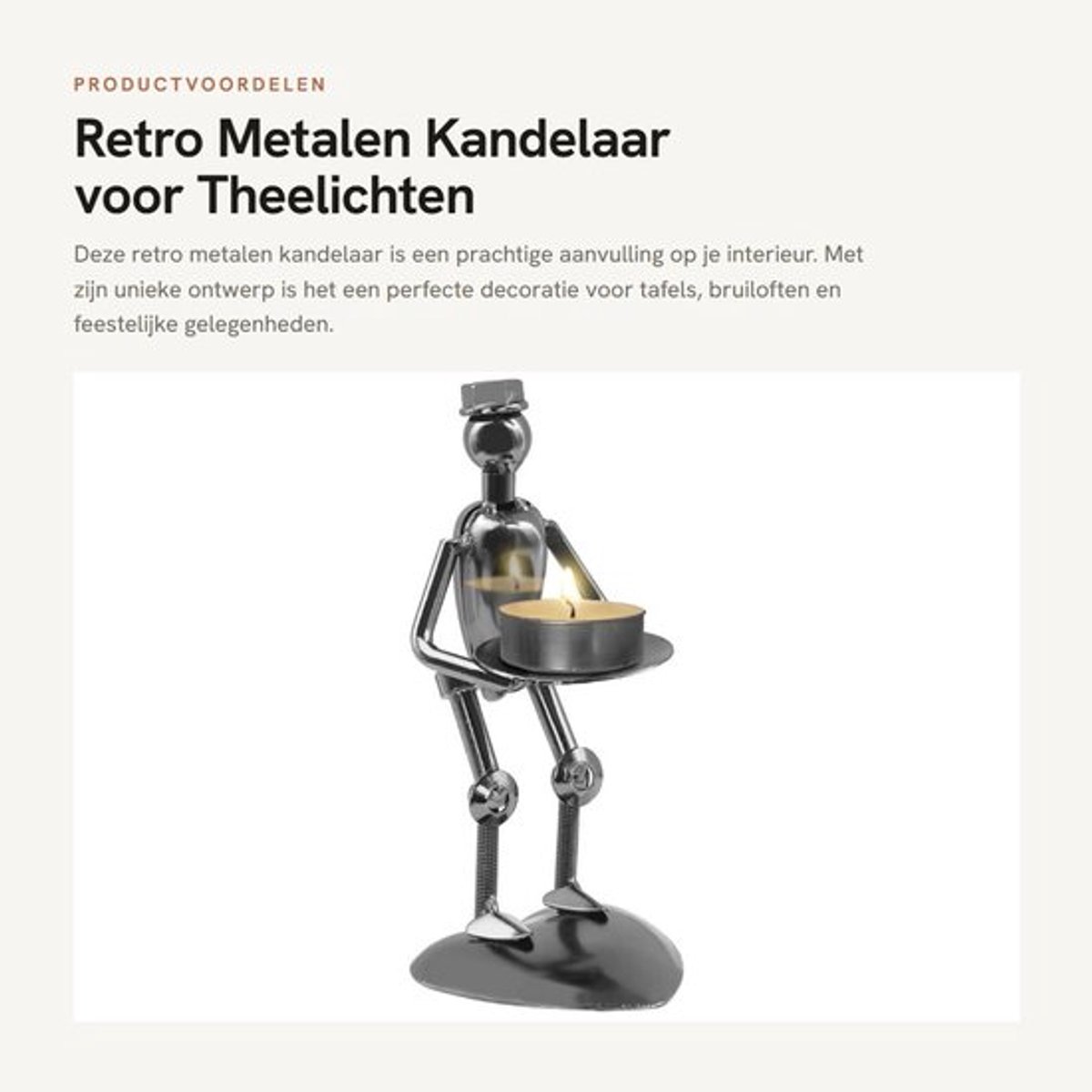 Kandelaar Retro - Metalen Votive - Kandelaar Houder - Tafel Decoratie - Ornament voor Bruiloft/Kerst - Compact en Elegant - Kaarsenhouder