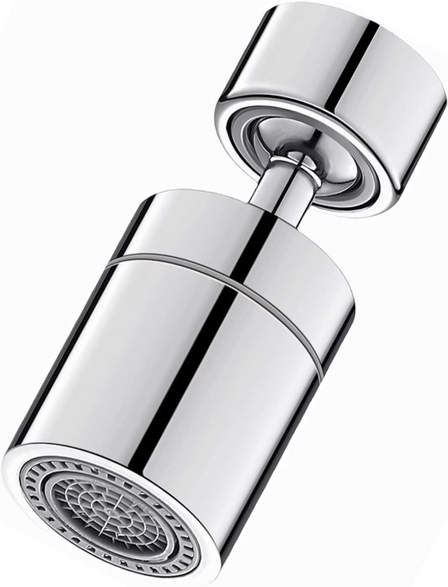 Draaiende zilveren 360° kraanbevestiging - Universele Aansluiting - Kraanbeluchter - 2 Sprayfuncties - Waterbesparend - Keuken - Badkamer