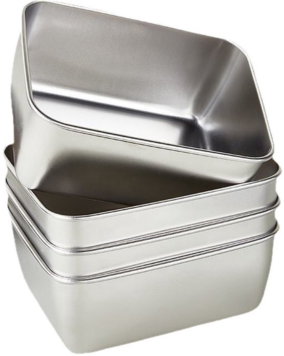 Set van 6 roestvrijstalen voedselbewaarcontainers, lunchboxen, koelkastbewaardozen, serviesgoed en luchtdichte fruitdozen voor huishoudelijk gebruik.