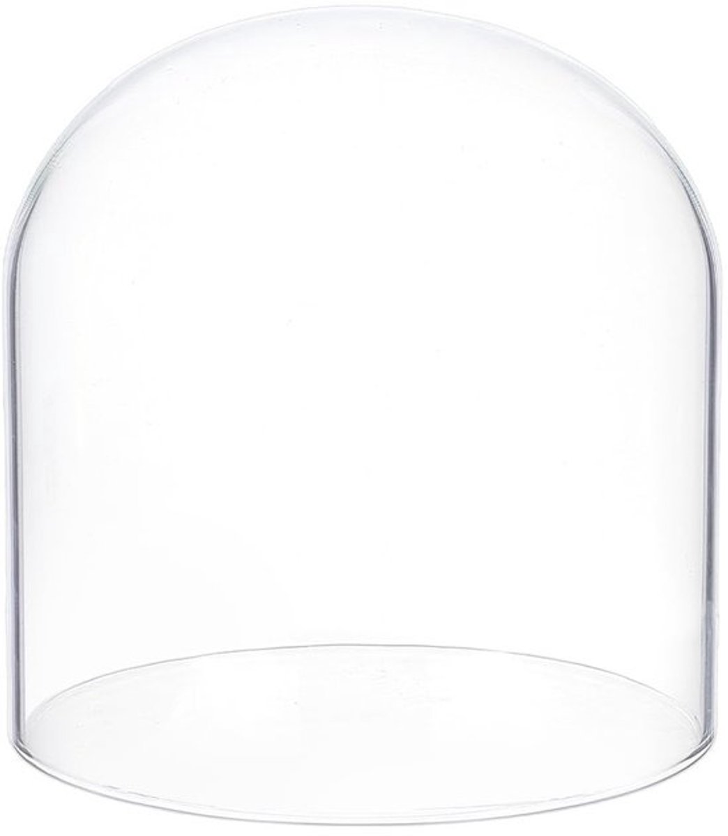 Koepelafdekking Transparant - Glazen Cloche - Decoratieve Afdekking - Voor Planten/Tafeldecoraties - 15,2 x 15,5 cm - Ambachtelijke Ervaring