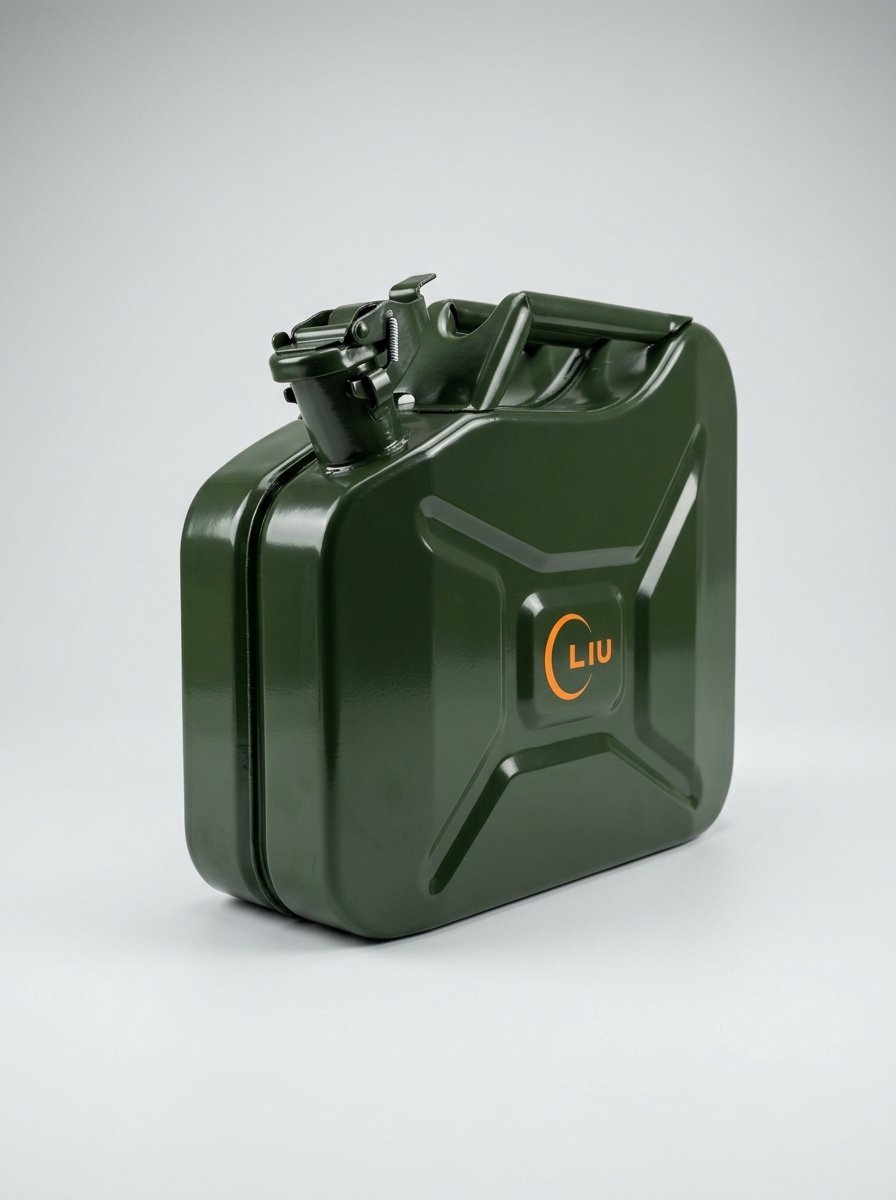 JERRYCAN 10L ARMY GREEN METAAL HORIZONTAAL + GRATIS Schenktuit