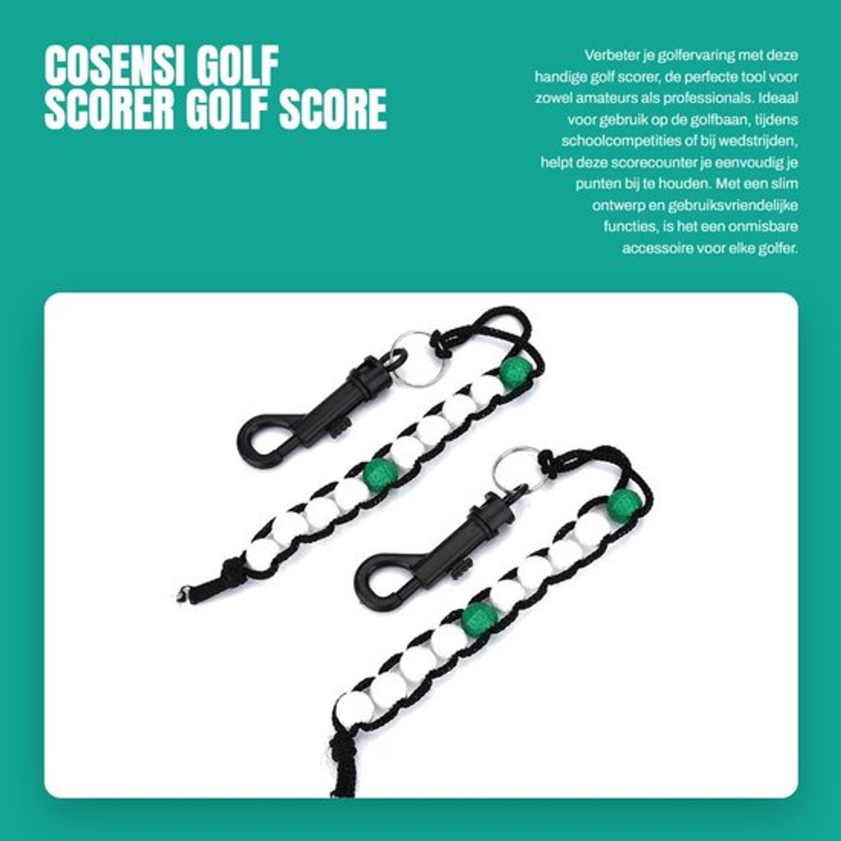 Golf Scorer met Clip - Golf Score Teller - Golfbal Scoremeter - Duurzaam Ontwerp - Effectieve Scorehouder - Uniek Cadeau voor Golfliefhebbers - Scorecounter