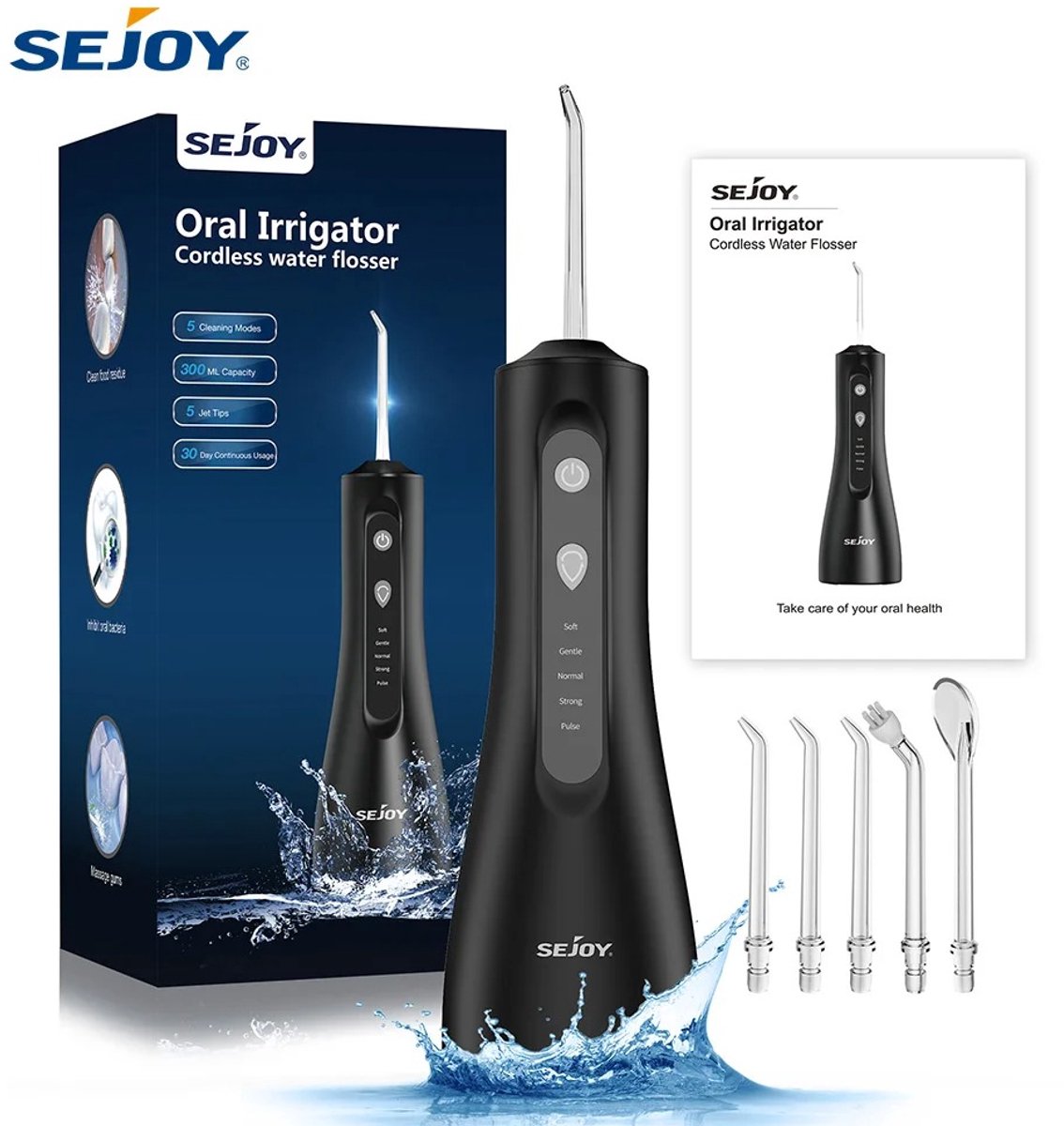 Cherrys Finds - Monddouche - Waterflosser - Monddouche Waterflosser - Elektrische Waterflossers - Zwart