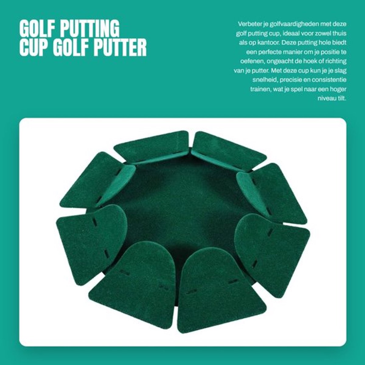 Putting Cup - Duurzaam - Golfputting Gat - Binnen - Oefening - Vangt Bal - Geschikt voor Putter Training - Golftraining