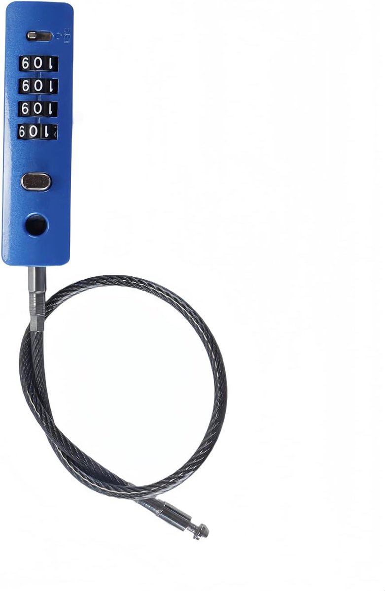 SnelShoppen - Combinatielock met Kabel, Weerbestendig en Verstelbare Code, voor Fiets, Snowboard, Kluis, Kast, Blauw